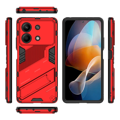 For Xiaomi Redmi Note 13R Pro 5G Punk Armor 2 in 1 PC + TPU Phone Case with Holder(Red) - Xiaomi Cases by buy2fix | Online Shopping UK | buy2fix