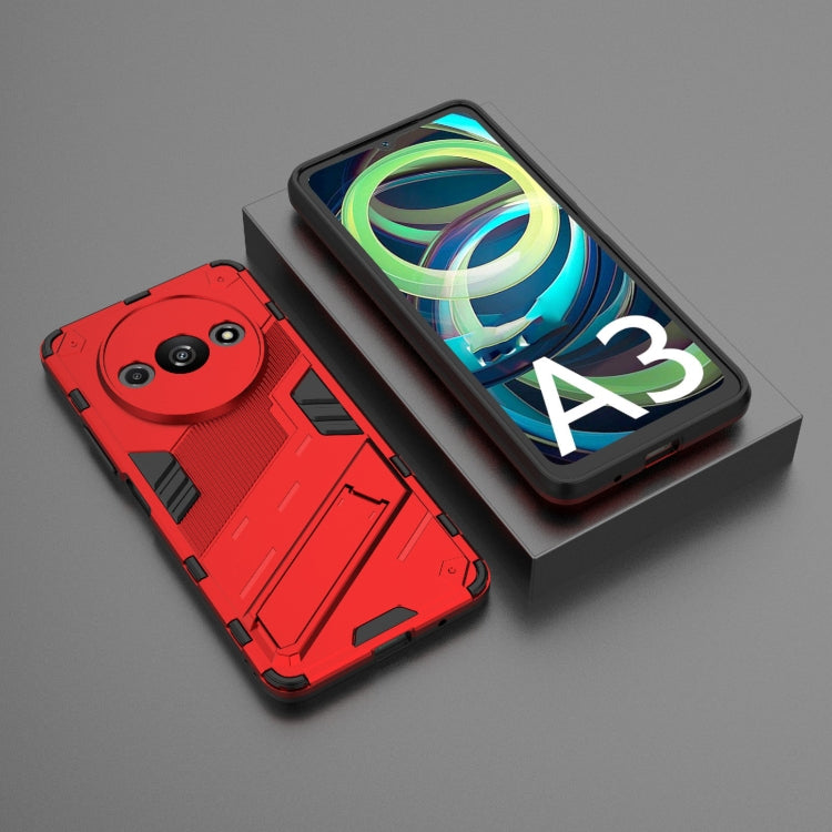 For Xiaomi Redmi A3 4G Global Punk Armor 2 in 1 PC + TPU Phone Case with Holder(Red) - Xiaomi Cases by buy2fix | Online Shopping UK | buy2fix