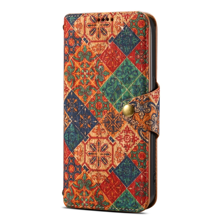 For Samsung Galaxy S24 Ultra 5G Denior Flower Language Series Cork Fabric Oil Edge Leather Phone Case(Winter) - Galaxy S24 Ultra 5G Cases by Denior | Online Shopping UK | buy2fix