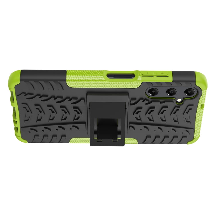 For Samsung Galaxy A05s Tire Texture TPU + PC Phone Case with Holder(Green) - Galaxy Phone Cases by buy2fix | Online Shopping UK | buy2fix