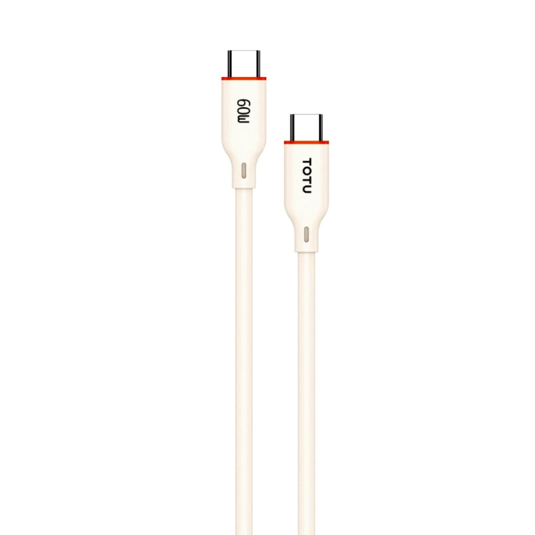 TOTU CB-6-CC 60W USB-C / Type-C to Type-C Silicone Data Cable, Length: 1m(Beige) - USB-C & Type-C Cable by TOTUDESIGN | Online Shopping UK | buy2fix