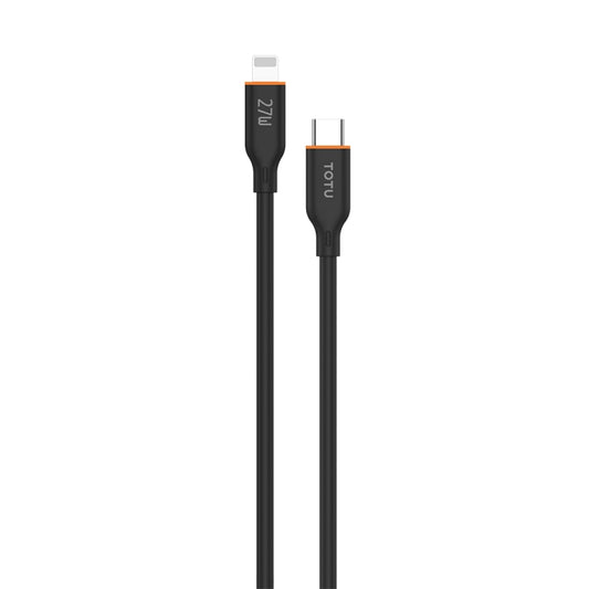 TOTU CB-6-PD 27W USB-C / Type-C to 8 Pin Silicone Data Cable, Length: 1m(Black) - 2 in 1 Cable by TOTUDESIGN | Online Shopping UK | buy2fix
