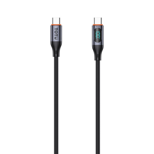 TOTU CB-7-CC 100W USB-C / Type-C to Type-C Digital Display Fast Charging Silicone Cable, Length: 1m(Black) - USB-C & Type-C Cable by TOTUDESIGN | Online Shopping UK | buy2fix
