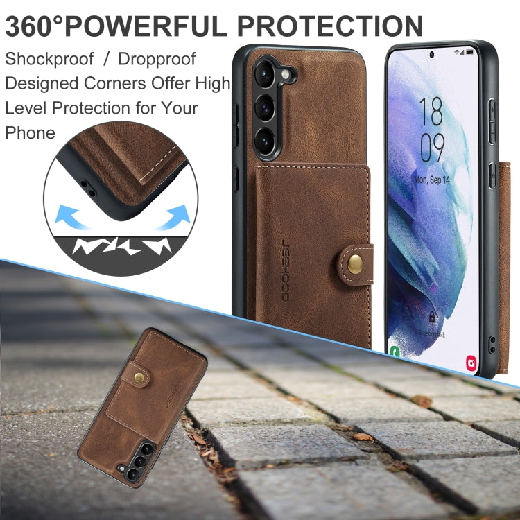 For Samsung Galaxy S24+ 5G JEEHOOD J01 Retro Magnetic Detachable Wallet Phone Case(Brown) - Galaxy S24+ 5G Cases by JEEHOOD | Online Shopping UK | buy2fix