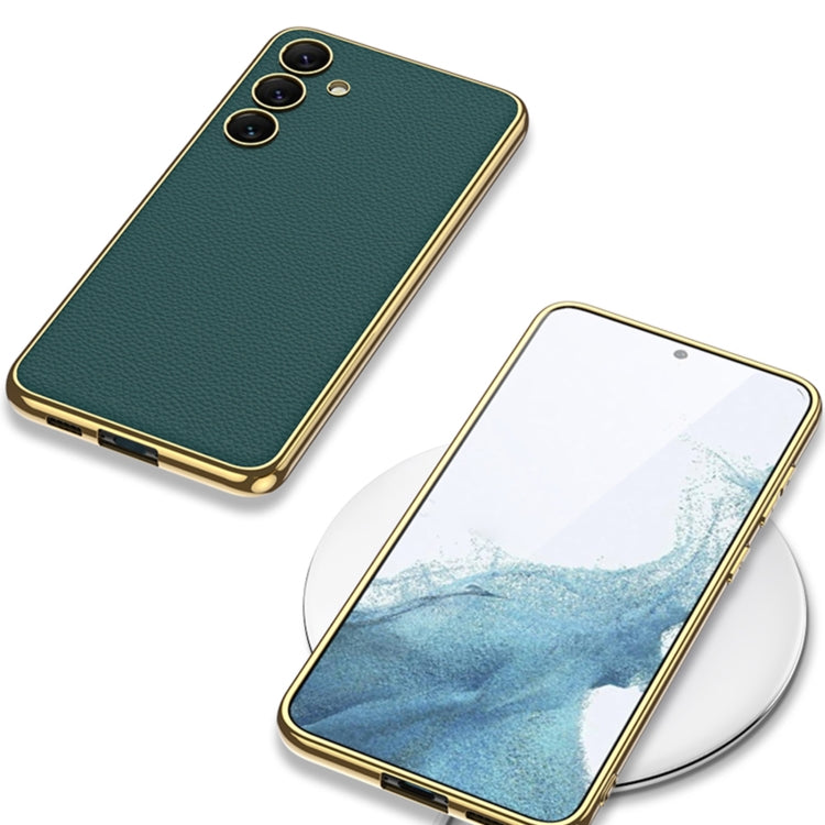 For Samsung Galaxy S24 5G GKK Plating TPU + Leather Full Coverage Phone Case(Green) - Galaxy S24 5G Cases by GKK | Online Shopping UK | buy2fix