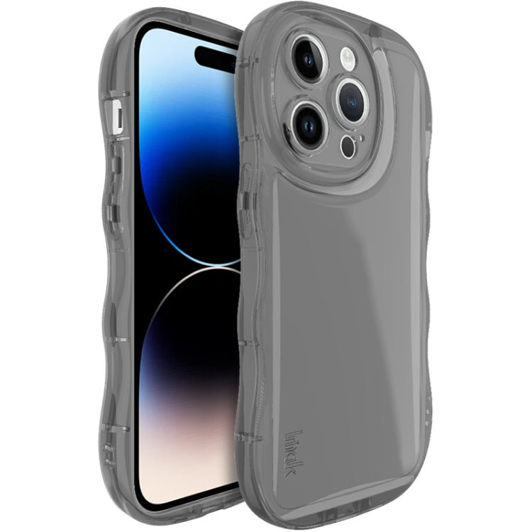 For iPhone 14 Pro IMAK Wave Bubble Soft Shockproof Phone Case(Transparent Black) - iPhone 14 Pro Cases by imak | Online Shopping UK | buy2fix