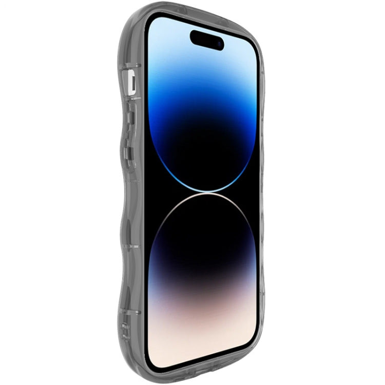 For iPhone 15 Pro IMAK Wave Bubble Soft Shockproof Phone Case(Transparent Black) - iPhone 15 Pro Cases by imak | Online Shopping UK | buy2fix