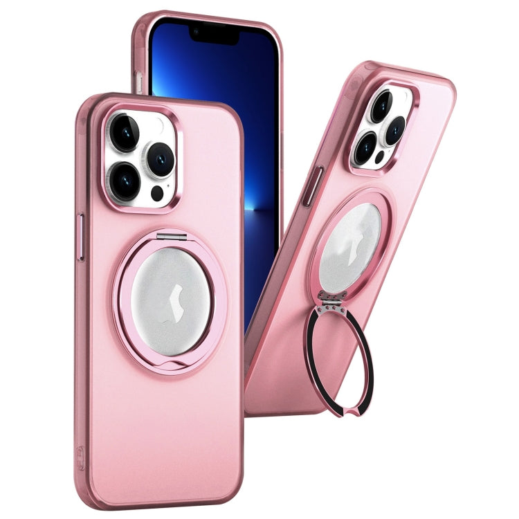 For iPhone 13 Pro MagSafe 360 Rotate Ring Holder PC Phone Case(Pink) - iPhone 13 Pro Cases by buy2fix | Online Shopping UK | buy2fix