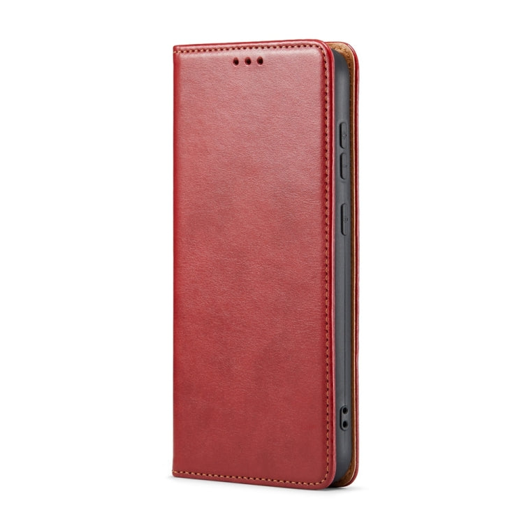 For Samsung Galaxy S24+ 5G Fierre Shann PU Genuine Leather Texture Phone Case(Red) - Galaxy S24+ 5G Cases by FIERRE SHANN | Online Shopping UK | buy2fix