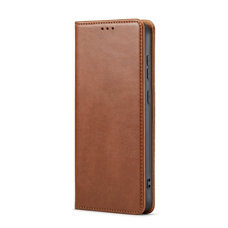 For Samsung Galaxy S24 5G Fierre Shann PU Genuine Leather Texture Phone Case(Brown) - Galaxy S24 5G Cases by FIERRE SHANN | Online Shopping UK | buy2fix