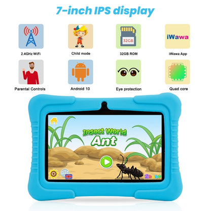 V88 Portable Kid Tablet 7 inch,  2GB+32GB, Android 10 Allwinner A100 Quad Core CPU Support Parental Control Google Play(Blue) -  by buy2fix | Online Shopping UK | buy2fix