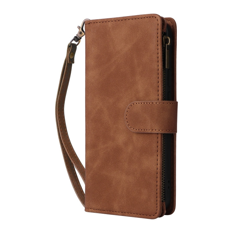 For Google Pixel 9 Pro Multifunctional Multi-Card Wallet Phone Leather Case(Brown) - Google Cases by buy2fix | Online Shopping UK | buy2fix