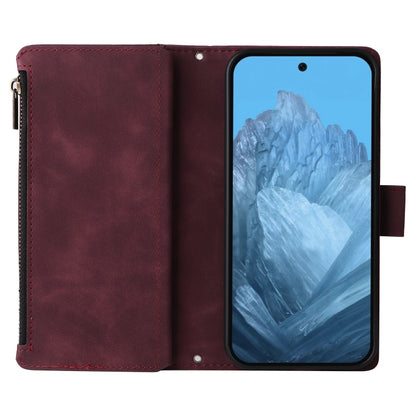 For Google Pixel 9 Multifunctional Multi-Card Wallet Phone Leather Case(Wine Red) - Google Cases by buy2fix | Online Shopping UK | buy2fix