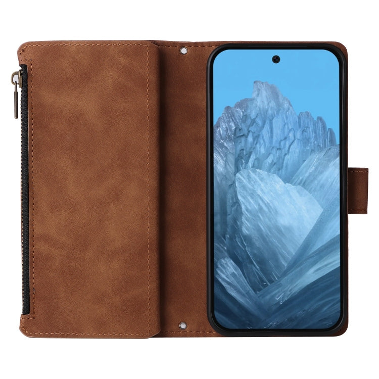 For Google Pixel 9 Multifunctional Multi-Card Wallet Phone Leather Case(Brown) - Google Cases by buy2fix | Online Shopping UK | buy2fix