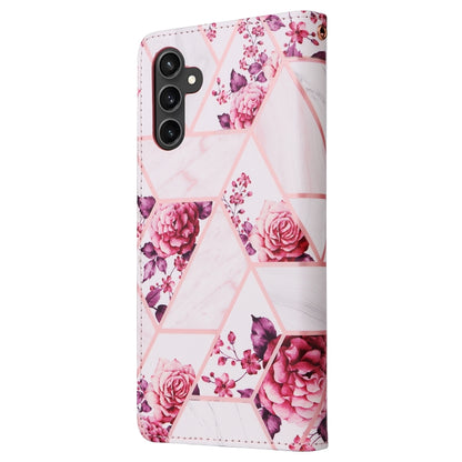 For Samsung Galaxy S23 FE 5G Marble Bronzing Stitching Leather Phone Case(Rose Gold) - Galaxy S23 FE 5G Cases by buy2fix | Online Shopping UK | buy2fix