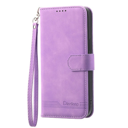 For Google Pixel 9 Pro Dierfeng Dream Line TPU + PU Leather Phone Case(Purple) - Google Cases by buy2fix | Online Shopping UK | buy2fix