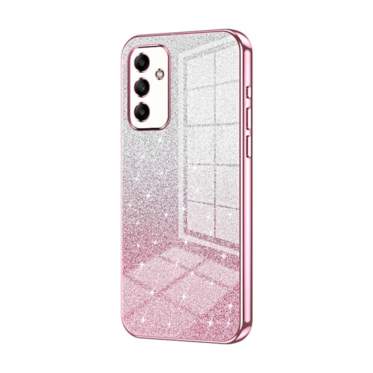 For Samsung Galaxy A05s Gradient Glitter Powder Electroplated Phone Case(Pink) - Galaxy Phone Cases by buy2fix | Online Shopping UK | buy2fix