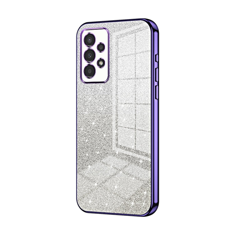 For Samsung Galaxy A13 4G Gradient Glitter Powder Electroplated Phone Case(Purple) - Galaxy Phone Cases by buy2fix | Online Shopping UK | buy2fix