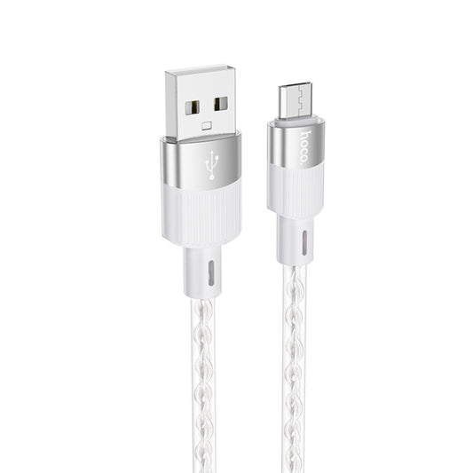 hoco X99 Crystal Junction 2.4A USB to Micro USB Silicone Charging Data Cable, Length:1m(Grey) - Micro USB Cable by hoco | Online Shopping UK | buy2fix