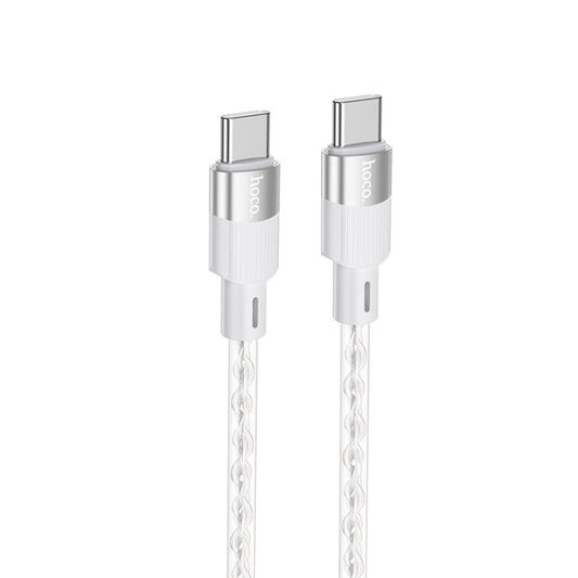 hoco X99 Crystal Junction 60W USB-C / Type-C to USB-C / Type-C Silicone Charging Data Cable, Length:1m(Grey) - USB-C & Type-C Cable by hoco | Online Shopping UK | buy2fix