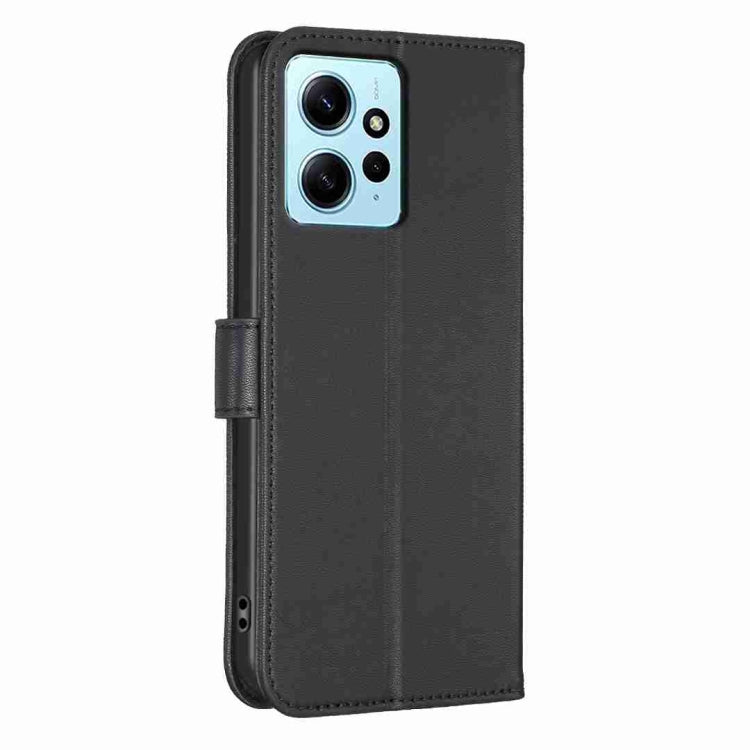 For Xiaomi Redmi Note 12 4G Global Four-leaf Embossed Leather Phone Case(Black) - Xiaomi Cases by buy2fix | Online Shopping UK | buy2fix