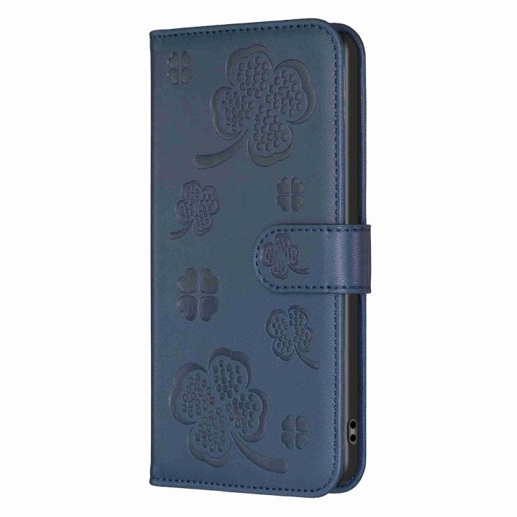 For Xiaomi 13 Ultra Four-leaf Embossed Leather Phone Case(Blue) - 13 Ultra Cases by buy2fix | Online Shopping UK | buy2fix