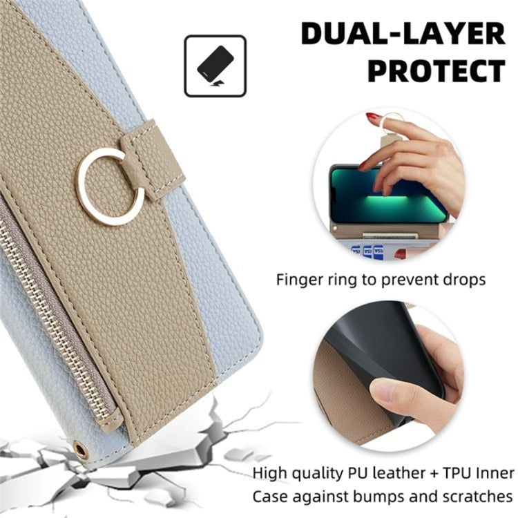 For Blackview A85 Crossbody Litchi Texture Leather Phone Case(Blue) - More Brand by buy2fix | Online Shopping UK | buy2fix