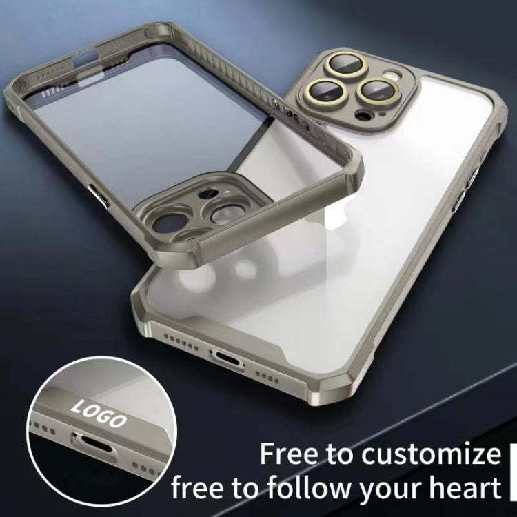 For iPhone 16 Pro Shockproof Acrylic Phone Case with Lens Glass Film(Grey) - iPhone 16 Pro Cases by buy2fix | Online Shopping UK | buy2fix