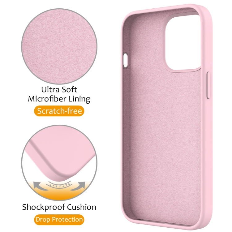 For iPhone 12 Pro Max MagSafe Magnetic Liquid Silicone Phone Case with Ring Holder(Grey Pink) - iPhone 12 Pro Max Cases by buy2fix | Online Shopping UK | buy2fix