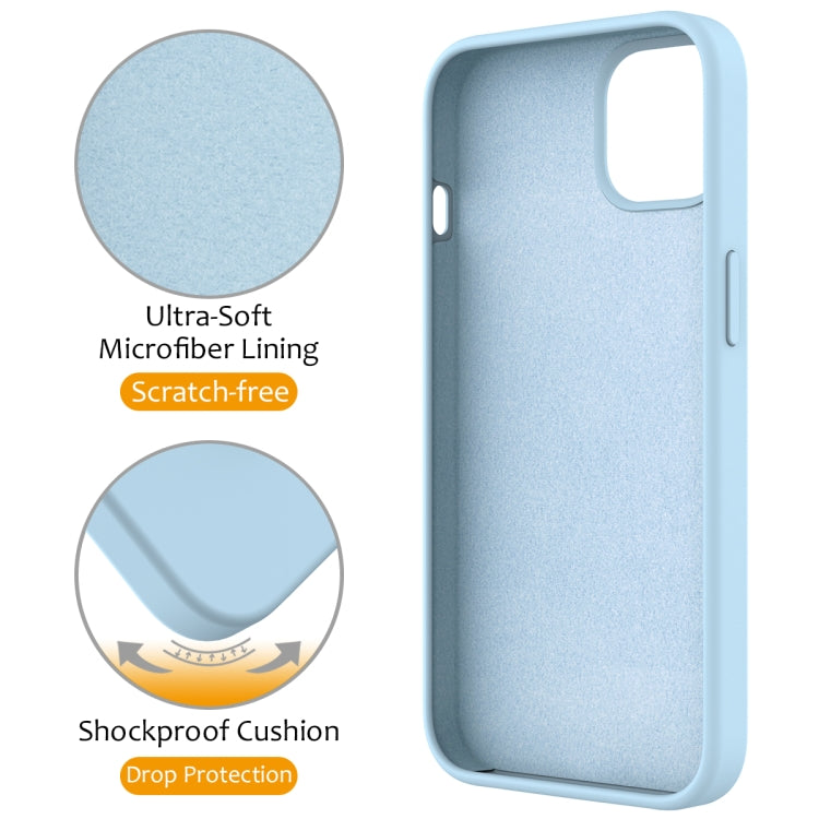 For iPhone 15 Plus MagSafe Magnetic Liquid Silicone Phone Case with Ring Holder(Sky Blue) - iPhone 15 Plus Cases by buy2fix | Online Shopping UK | buy2fix