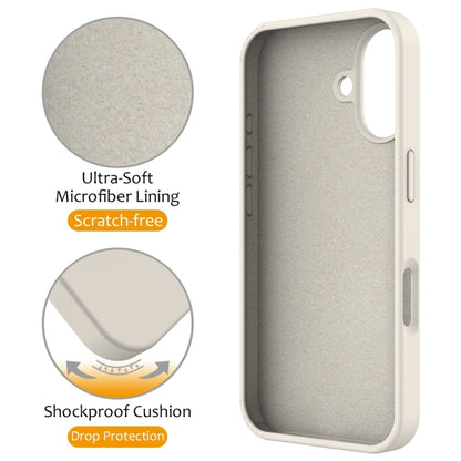 For iPhone 16 Plus Liquid Silicone MagSafe Magnetic Phone Case with Ring Holder(Antique White) - iPhone 16 Plus Cases by buy2fix | Online Shopping UK | buy2fix