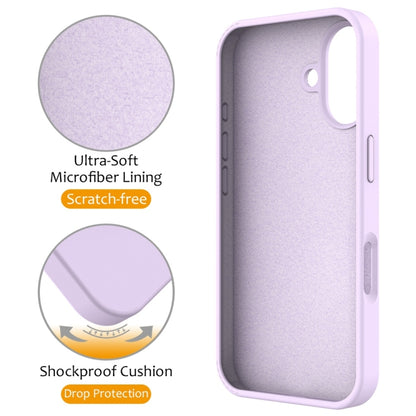 For iPhone 16 Plus Liquid Silicone MagSafe Magnetic Phone Case with Ring Holder(Lilac Purple) - iPhone 16 Plus Cases by buy2fix | Online Shopping UK | buy2fix