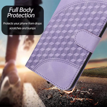 For iPhone 16 YX0060 Elephant Head Embossed Phone Leather Case with Lanyard(Light Purple) - iPhone 16 Cases by buy2fix | Online Shopping UK | buy2fix