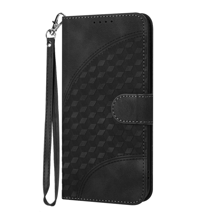 For OnePlus 11 YX0060 Elephant Head Embossed Phone Leather Case with Lanyard(Black) - OnePlus Cases by buy2fix | Online Shopping UK | buy2fix