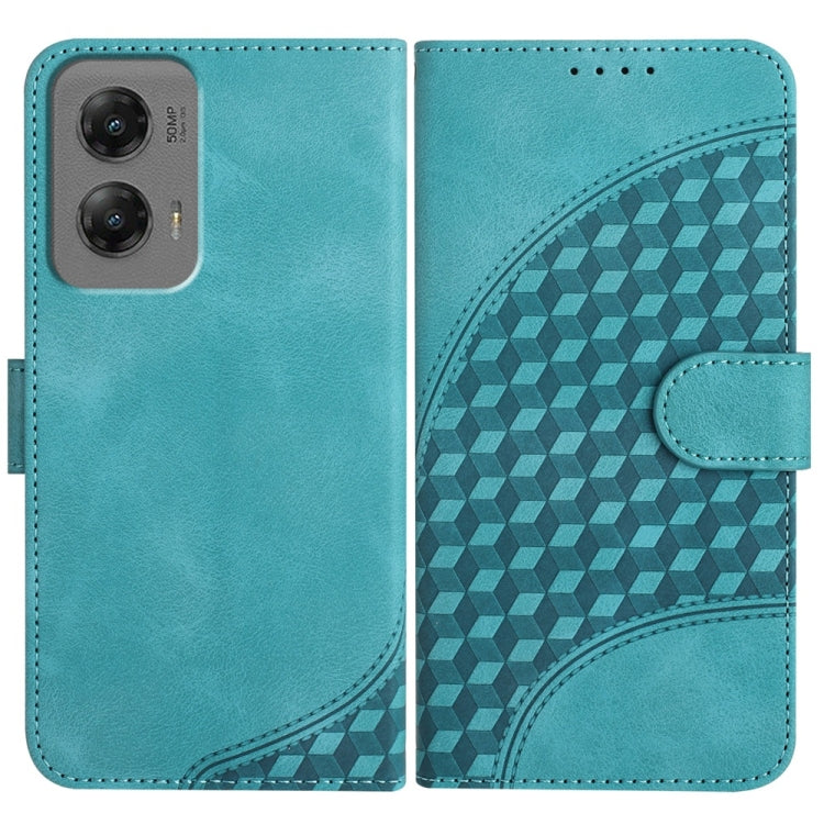 For Motorola Moto G Stylus 5G 2024 YX0060 Elephant Head Embossed Phone Leather Case with Lanyard(Light Blue) - Motorola Cases by buy2fix | Online Shopping UK | buy2fix