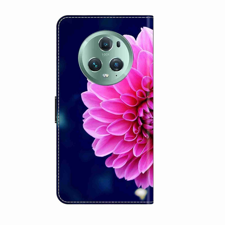 For Honor Magic5 Pro Crystal 3D Shockproof Protective Leather Phone Case(Pink Petals) - Honor Cases by buy2fix | Online Shopping UK | buy2fix