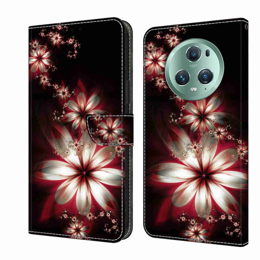 For Honor Magic5 Pro Crystal 3D Shockproof Protective Leather Phone Case(Fantastic Flower) - Honor Cases by buy2fix | Online Shopping UK | buy2fix