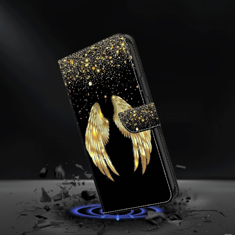 For Honor Magic6 Lite Crystal 3D Shockproof Protective Leather Phone Case(Golden Wings) - Honor Cases by buy2fix | Online Shopping UK | buy2fix