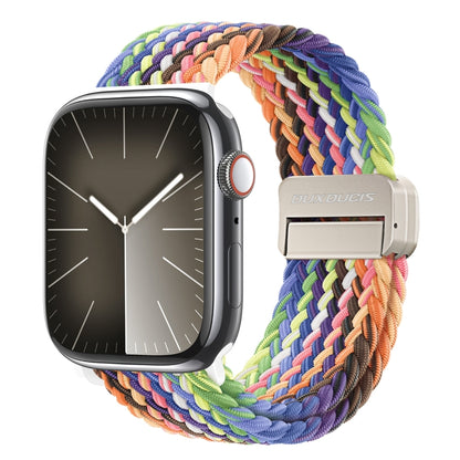 For Apple Watch Series 9 45mm DUX DUCIS Mixture Pro Series Magnetic Buckle Nylon Braid Watch Band(New Rainbow) - Watch Bands by DUX DUCIS | Online Shopping UK | buy2fix