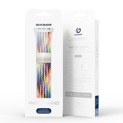 For Apple Watch Series 9 45mm DUX DUCIS Mixture Pro Series Magnetic Buckle Nylon Braid Watch Band(New Rainbow) - Watch Bands by DUX DUCIS | Online Shopping UK | buy2fix