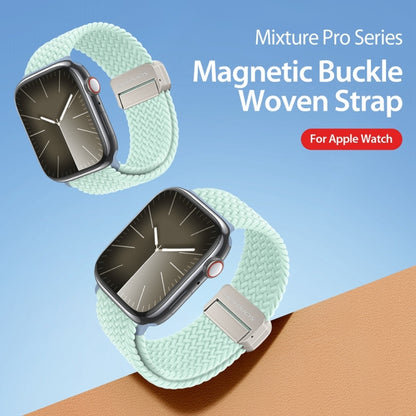 For Apple Watch Series 8 41mm DUX DUCIS Mixture Pro Series Magnetic Buckle Nylon Braid Watch Band(Light Mint) - Watch Bands by DUX DUCIS | Online Shopping UK | buy2fix