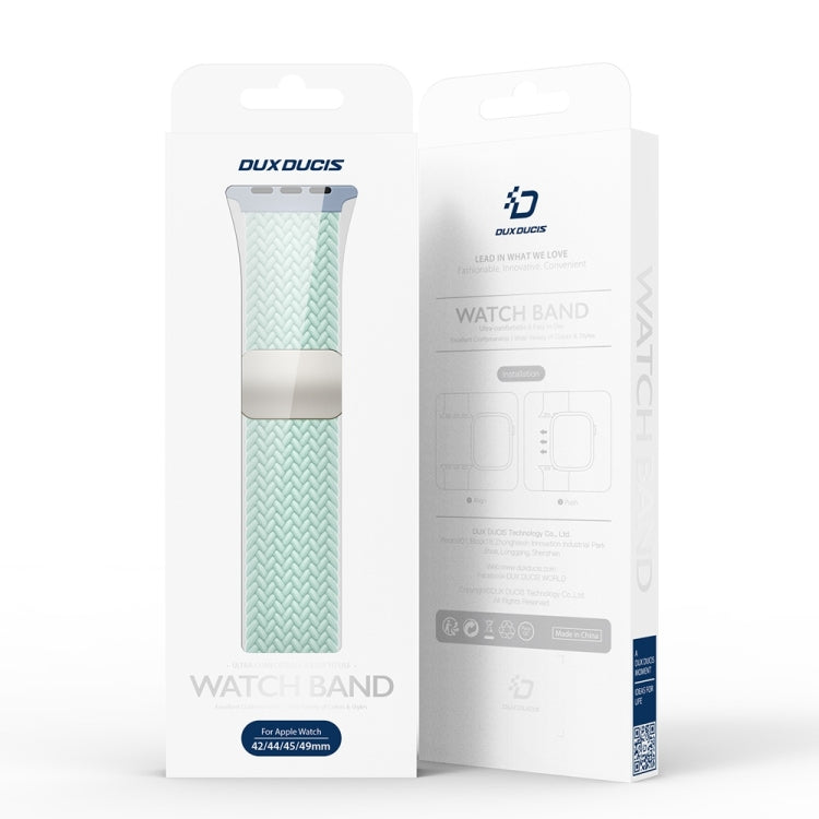 For Apple Watch Series 7 45mm DUX DUCIS Mixture Pro Series Magnetic Buckle Nylon Braid Watch Band(Light Mint) - Watch Bands by DUX DUCIS | Online Shopping UK | buy2fix