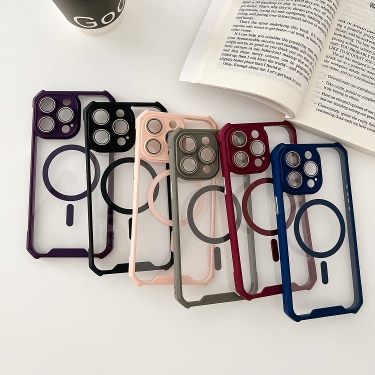 For iPhone 11 Colorful Two-Color Lens Film MagSafe Magnetic Horn Acrylic+TPU Case(Grey) - iPhone 11 Cases by buy2fix | Online Shopping UK | buy2fix