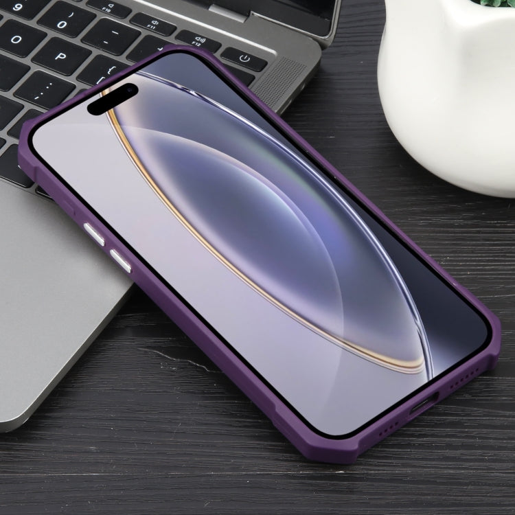 For iPhone 16 Pro Colorful Two-Color Lens Film MagSafe Magnetic Horn Acrylic+TPU Case(Purple) - iPhone 16 Pro Cases by buy2fix | Online Shopping UK | buy2fix