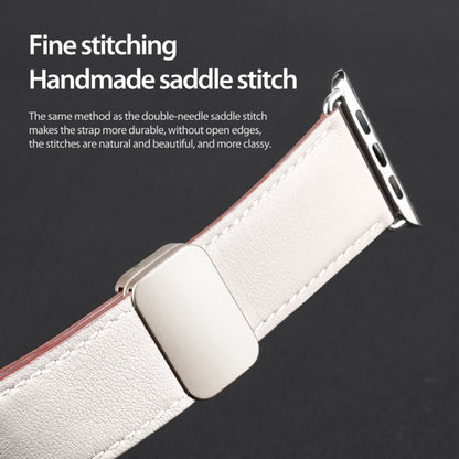 For Apple Watch Ultra 49mm DUX DUCIS YA Series Magnetic Buckle Genuine Leather Watch Band(White) - Watch Bands by DUX DUCIS | Online Shopping UK | buy2fix