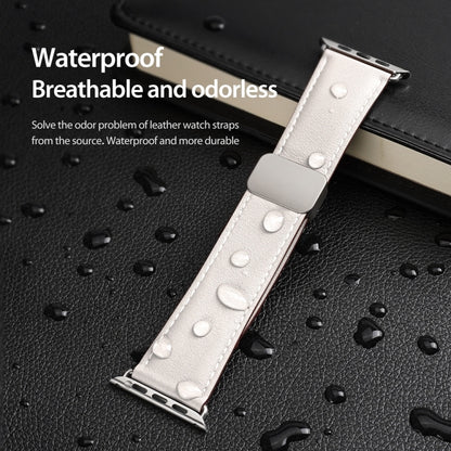 For Apple Watch Series 8 45mm DUX DUCIS YA Series Magnetic Buckle Genuine Leather Watch Band(White) - Watch Bands by DUX DUCIS | Online Shopping UK | buy2fix