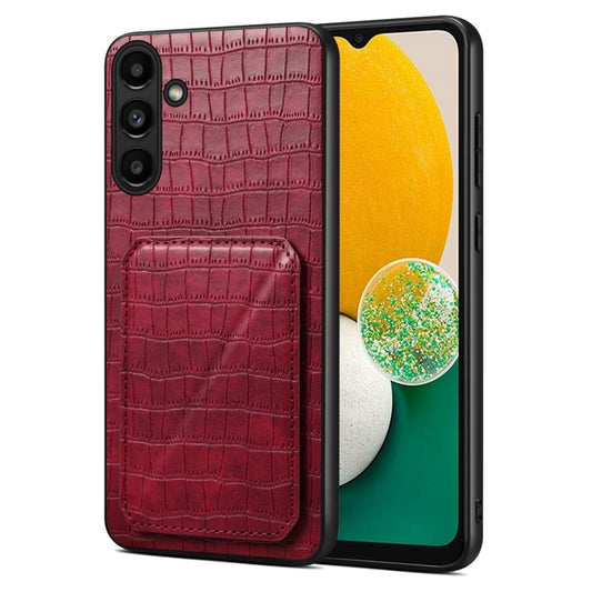 For Samsung Galaxy A13 5G Denior Imitation Crocodile Leather Back Phone Case with Holder(Rose Red) - Galaxy Phone Cases by Denior | Online Shopping UK | buy2fix