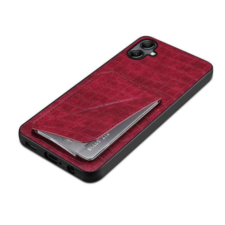 For Samsung Galaxy A23 4G /5G Denior Imitation Crocodile Leather Back Phone Case with Holder(Rose Red) - Galaxy Phone Cases by Denior | Online Shopping UK | buy2fix