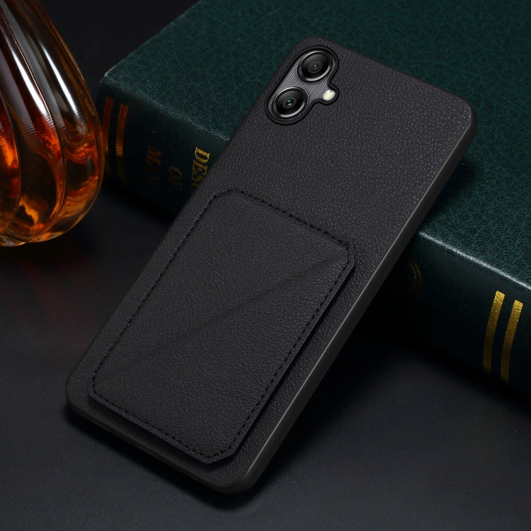 For Samsung Galaxy A23 5G / 4G Denior Imitation Calf Leather Back Phone Case with Holder(Black) - Galaxy Phone Cases by Denior | Online Shopping UK | buy2fix