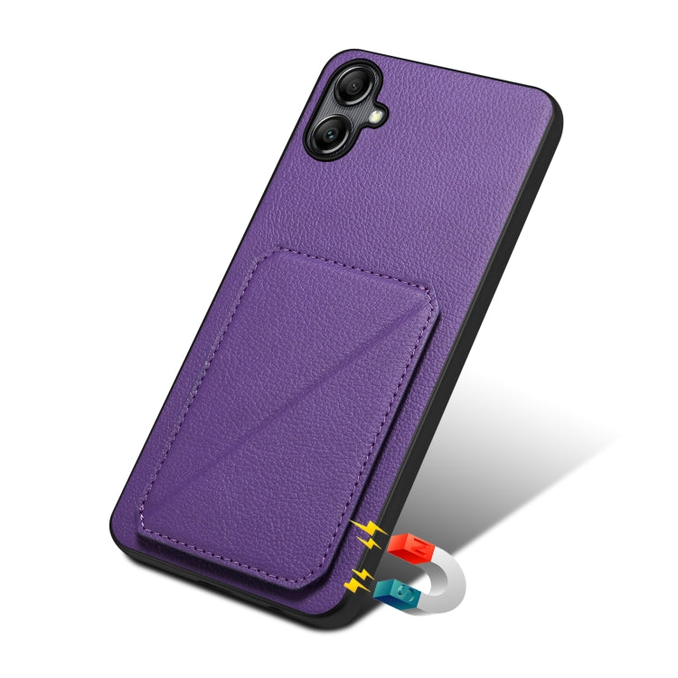 For Samsung Galaxy A51 5G Denior Imitation Calf Leather Back Phone Case with Holder(Purple) - Galaxy Phone Cases by Denior | Online Shopping UK | buy2fix